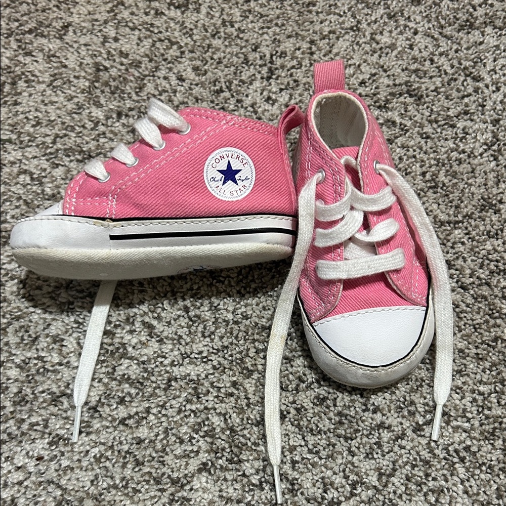 Baby girl pink soft converse shoes